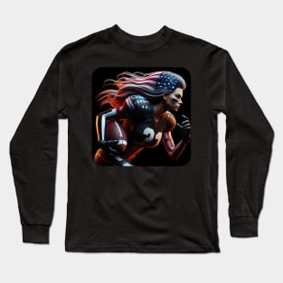 American Woman NFL Football Player #20 Long Sleeve T-Shirt